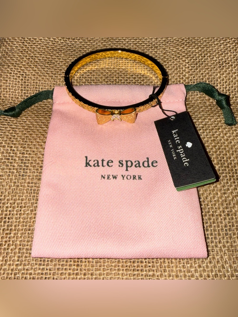NWT KATE SPADE New York set Gold Bow Bangle Bracelet.